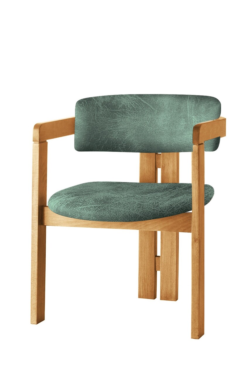 Scaun, Hanah Home, CO, Stejar / Verde - imagine 5